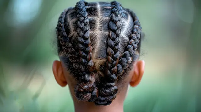 A finished braided hairstyle